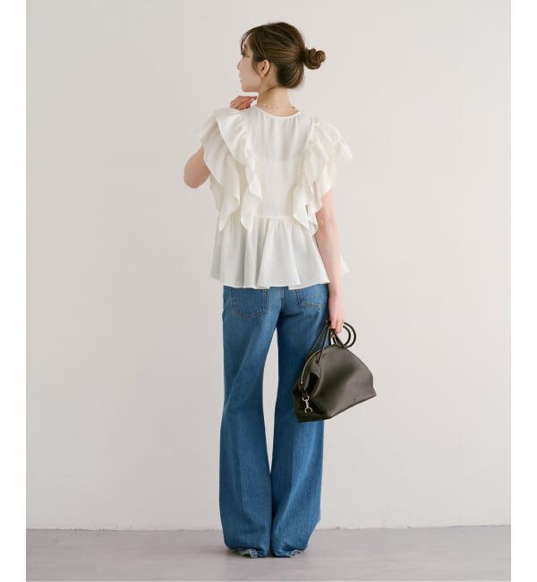 NOBLE「《予約》ウォーターエッジフリルブラウス」|シャツ・ブラウス|