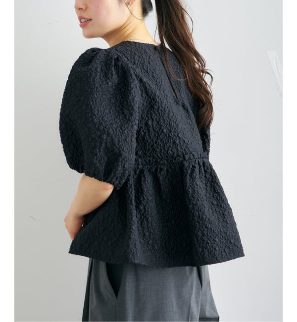 U by SPICK&SPAN「フラワージャガードパフブラウス」|シャツ・ブラウス|