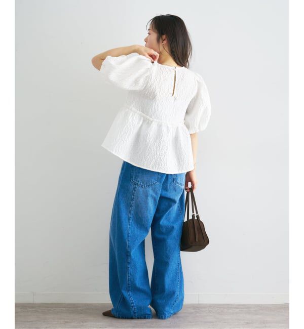 U by SPICK&SPAN「フラワージャガードパフブラウス」|シャツ・ブラウス|