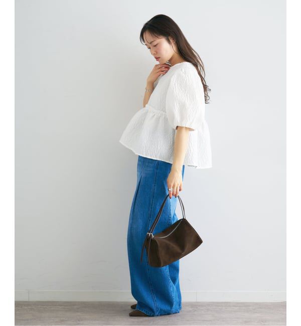 U by SPICK&SPAN「フラワージャガードパフブラウス」|シャツ・ブラウス|