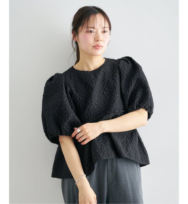 U by SPICK&SPAN「フラワージャガードパフブラウス」|シャツ・ブラウス|