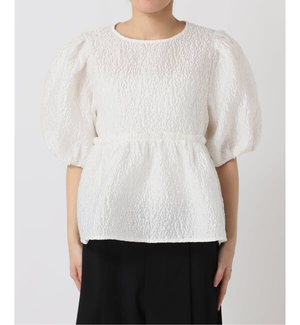 U by SPICK&SPAN「フラワージャガードパフブラウス」|シャツ・ブラウス|