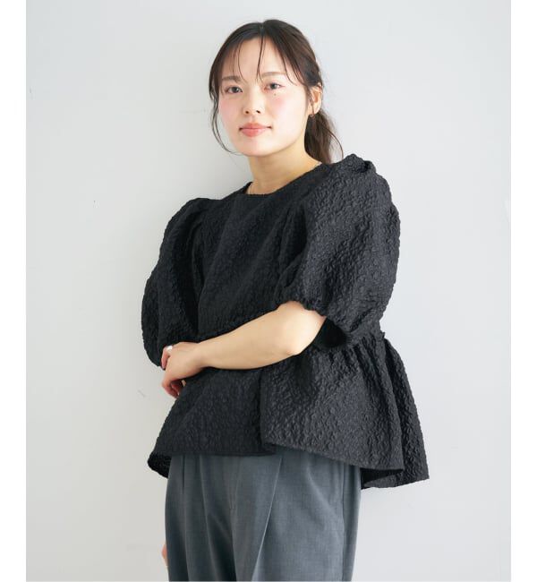 U by SPICK&SPAN「フラワージャガードパフブラウス」|シャツ・ブラウス|