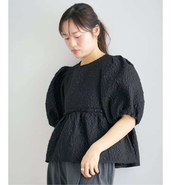 U by SPICK&SPAN「フラワージャガードパフブラウス」|シャツ・ブラウス|