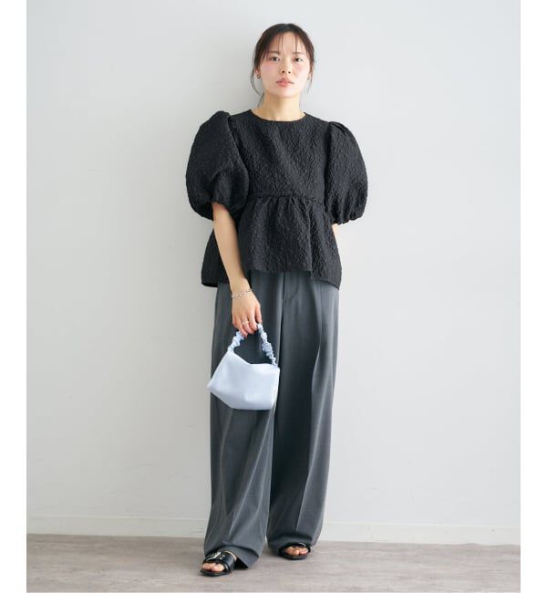 U by SPICK&SPAN「フラワージャガードパフブラウス」|シャツ・ブラウス|