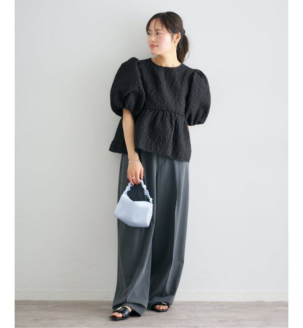 U by SPICK&SPAN「フラワージャガードパフブラウス」|シャツ・ブラウス|