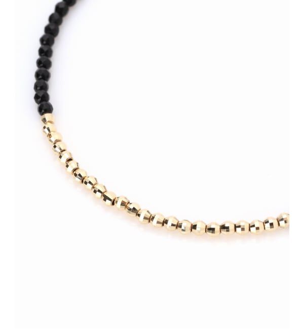 Lilas by Spick&Span「《予約》ゴールドビーズラインオニキスブレスレット K10」|ブレスレット・バングル|