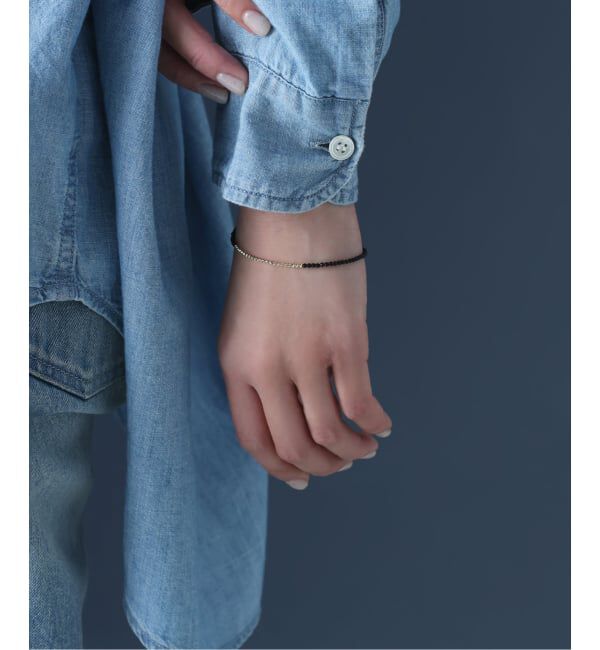 Lilas by Spick&Span「《予約》ゴールドビーズラインオニキスブレスレット K10」|ブレスレット・バングル|