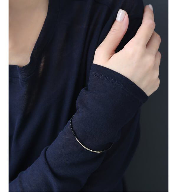 Lilas by Spick&Span「《予約》ゴールドビーズラインオニキスブレスレット K10」|ブレスレット・バングル|