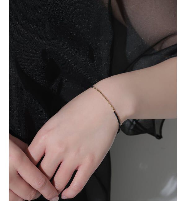 Lilas by Spick&Span「《予約》ゴールドビーズラインオニキスブレスレット K10」|ブレスレット・バングル|