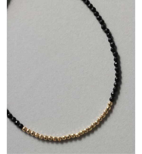 Lilas by Spick&Span「《予約》ゴールドビーズラインオニキスブレスレット K10」|ブレスレット・バングル|