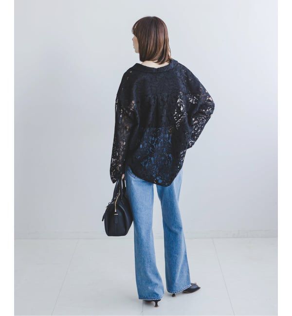 NOBLE「《追加予約》ボタニカルレースオープンカラーシャツ」|シャツ・ブラウス|