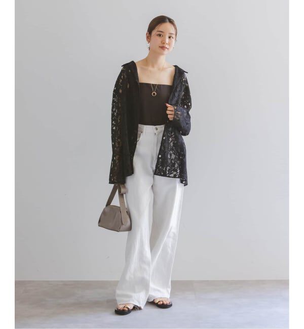 NOBLE「《追加予約》ボタニカルレースオープンカラーシャツ」|シャツ・ブラウス|