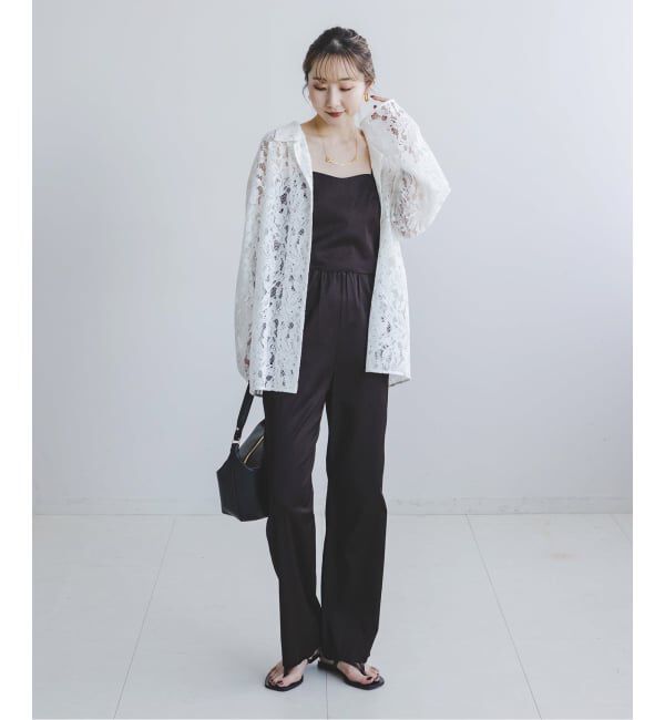 NOBLE「《追加予約》ボタニカルレースオープンカラーシャツ」|シャツ・ブラウス|