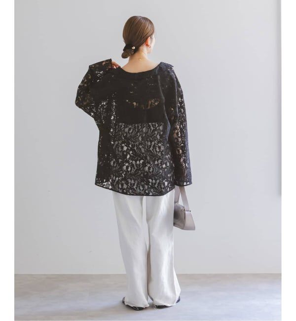 NOBLE「《追加予約》ボタニカルレースオープンカラーシャツ」|シャツ・ブラウス|