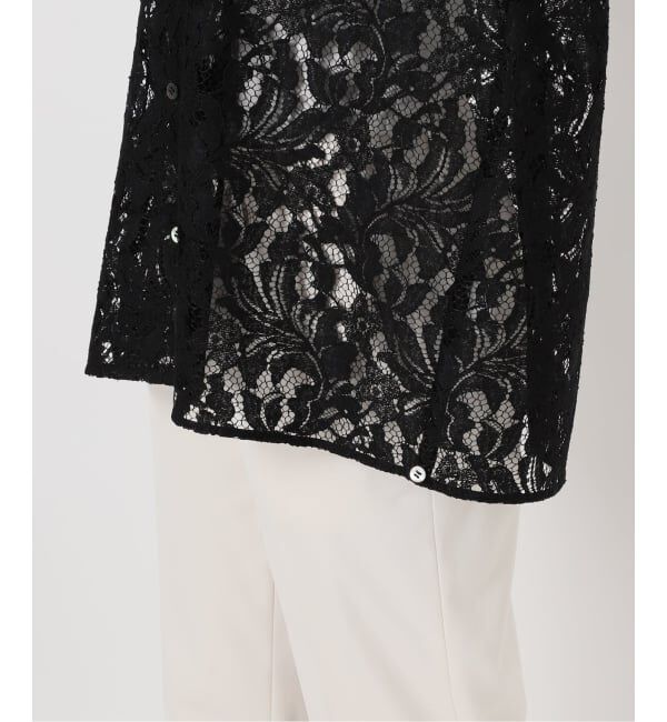 NOBLE「《追加予約》ボタニカルレースオープンカラーシャツ」|シャツ・ブラウス|