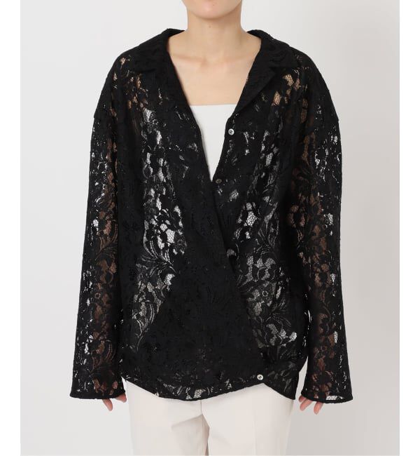 NOBLE「《追加予約》ボタニカルレースオープンカラーシャツ」|シャツ・ブラウス|