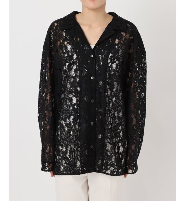 NOBLE「《追加予約》ボタニカルレースオープンカラーシャツ」|シャツ・ブラウス|