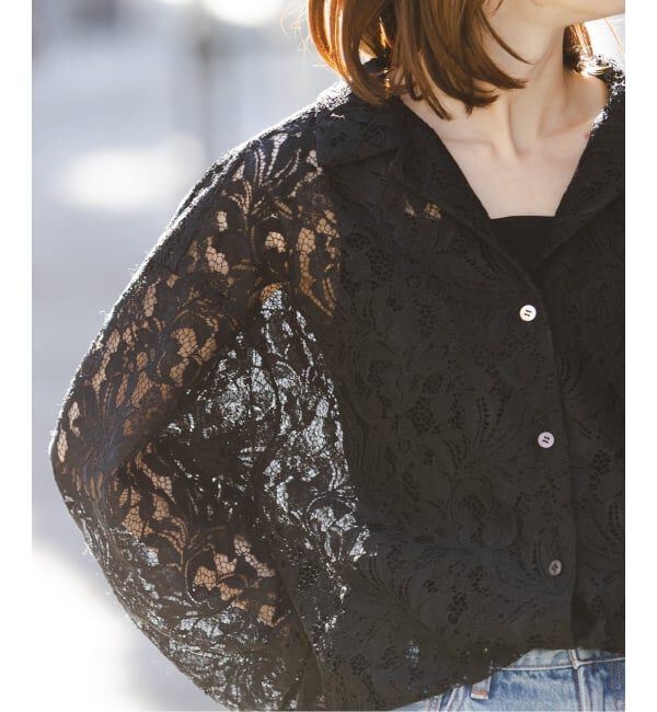 NOBLE「《追加予約》ボタニカルレースオープンカラーシャツ」|シャツ・ブラウス|