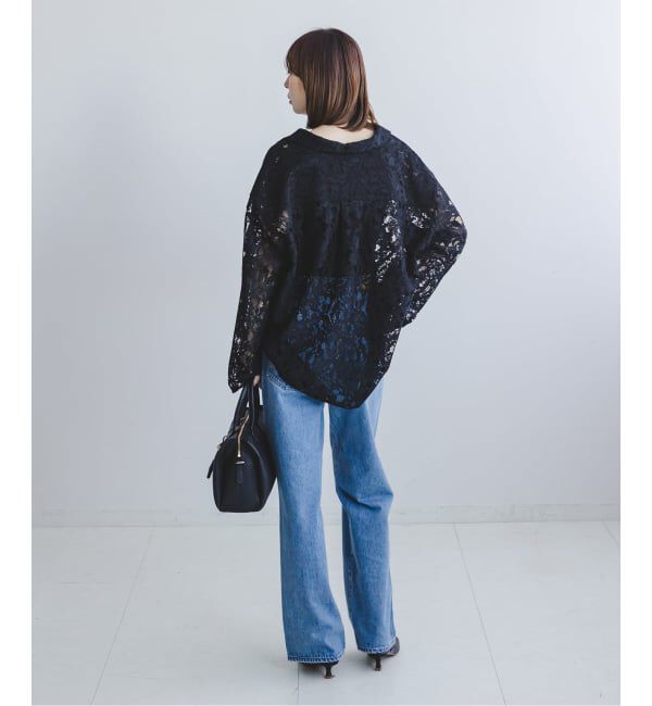 NOBLE「《追加予約》ボタニカルレースオープンカラーシャツ」|シャツ・ブラウス|