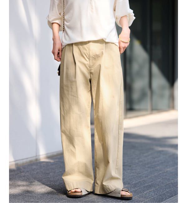 FRAMeWORK「≪洗濯機洗い可 / 予約≫コットンナイロンタックパンツ」|その他|ベージュ