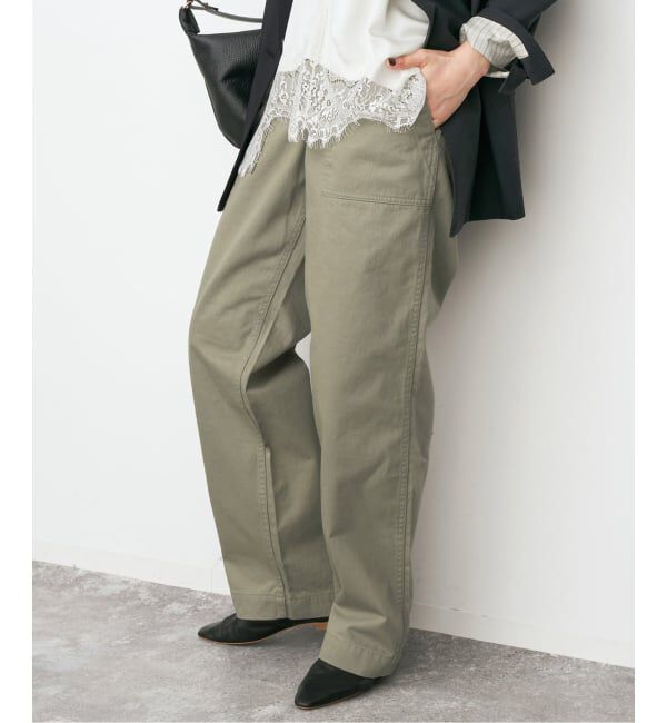 Spick and Span「《追加2》ルーズベイカーパンツ」|カーゴ|カーキ B