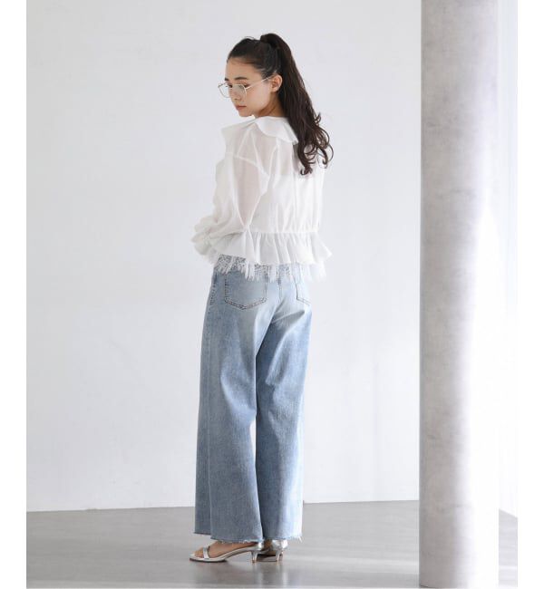  「【洗える】レースブラウス」|シャツ・ブラウス|