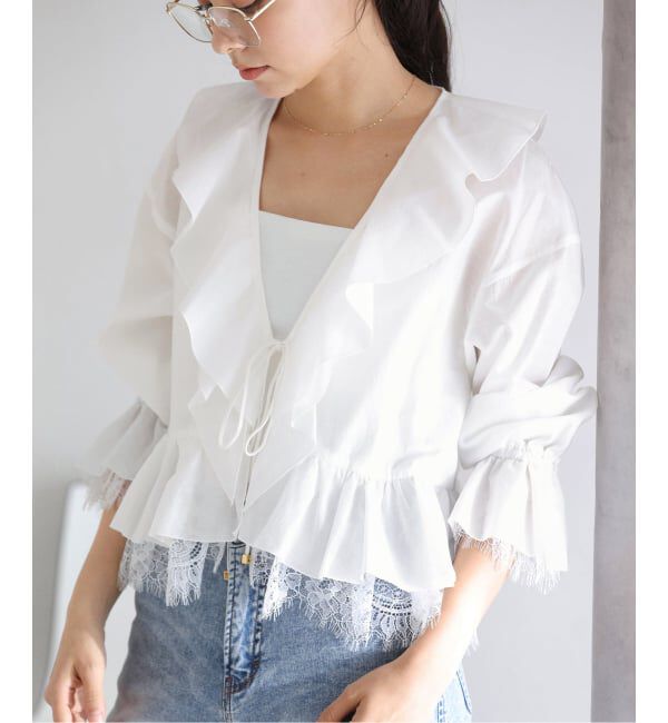  「【洗える】レースブラウス」|シャツ・ブラウス|