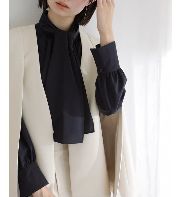  「【洗える】ボータイ2WAYブラウス」|シャツ・ブラウス|