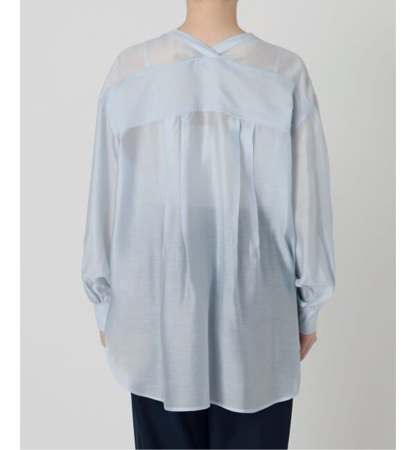  「《予約》【洗える】Vネックシアーシャツ」|シャツ・ブラウス|