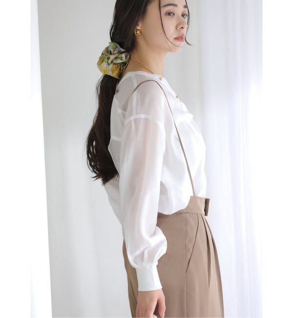  「《予約》【洗える】Vネックシアーシャツ」|シャツ・ブラウス|