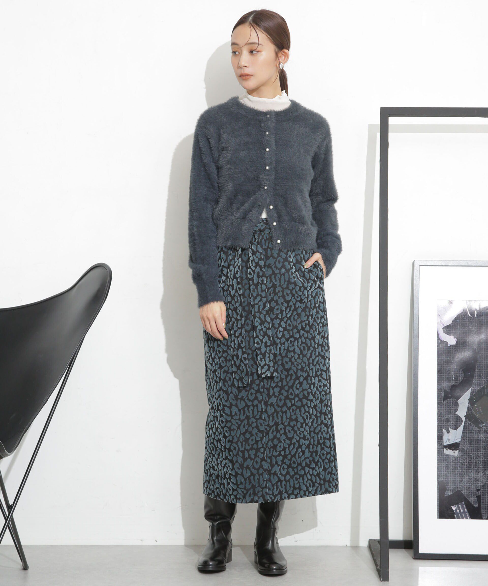 nano･universe「レオパードフロッキースカート」|スカート|