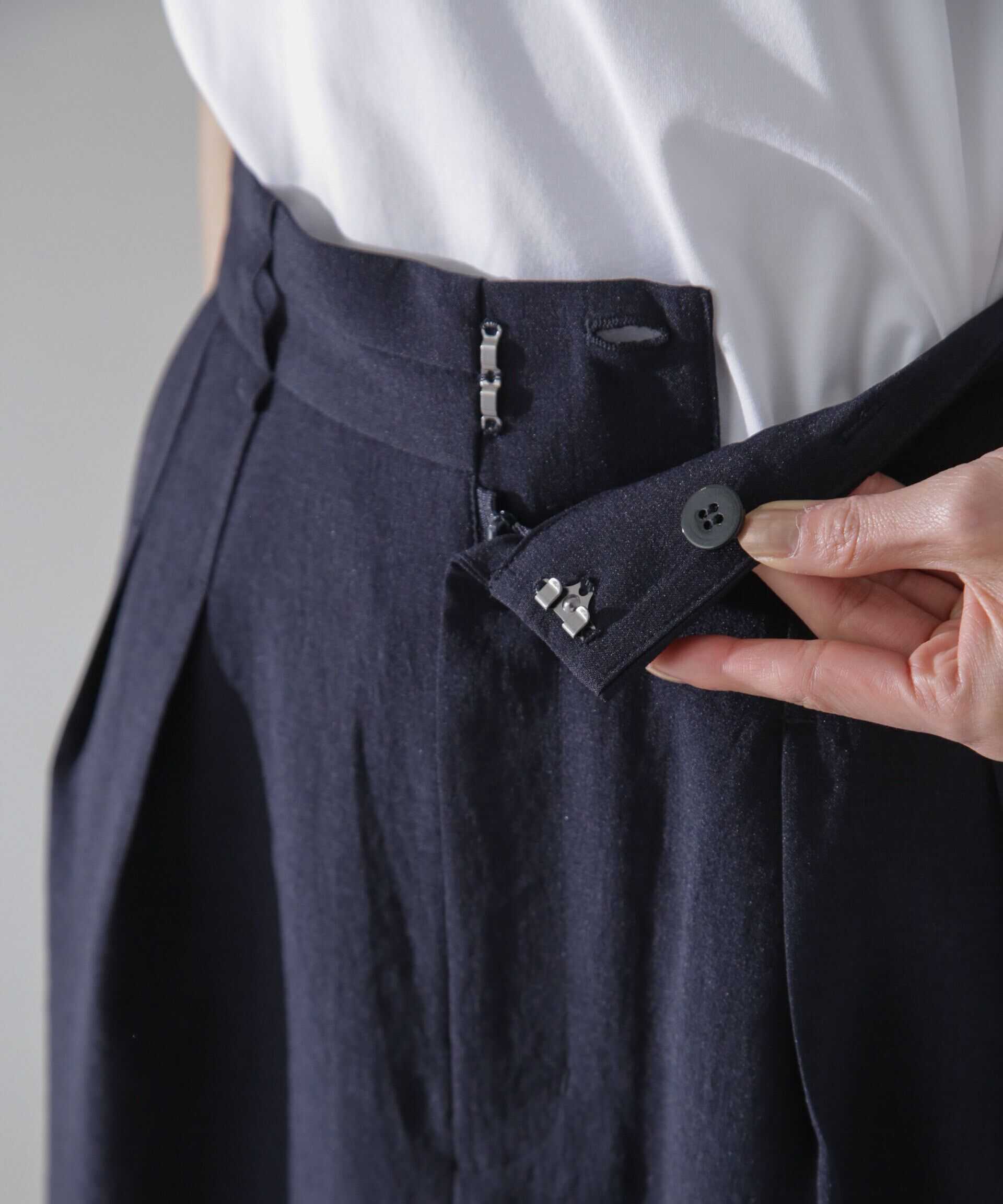 nano･universe「<洗濯機使用可><ﾉﾝｱｲﾛﾝ>ﾒﾗﾝｼﾞﾄﾞﾗｲ ｿﾌﾄｺｸｰﾝｽｶｰ  」|スカート|