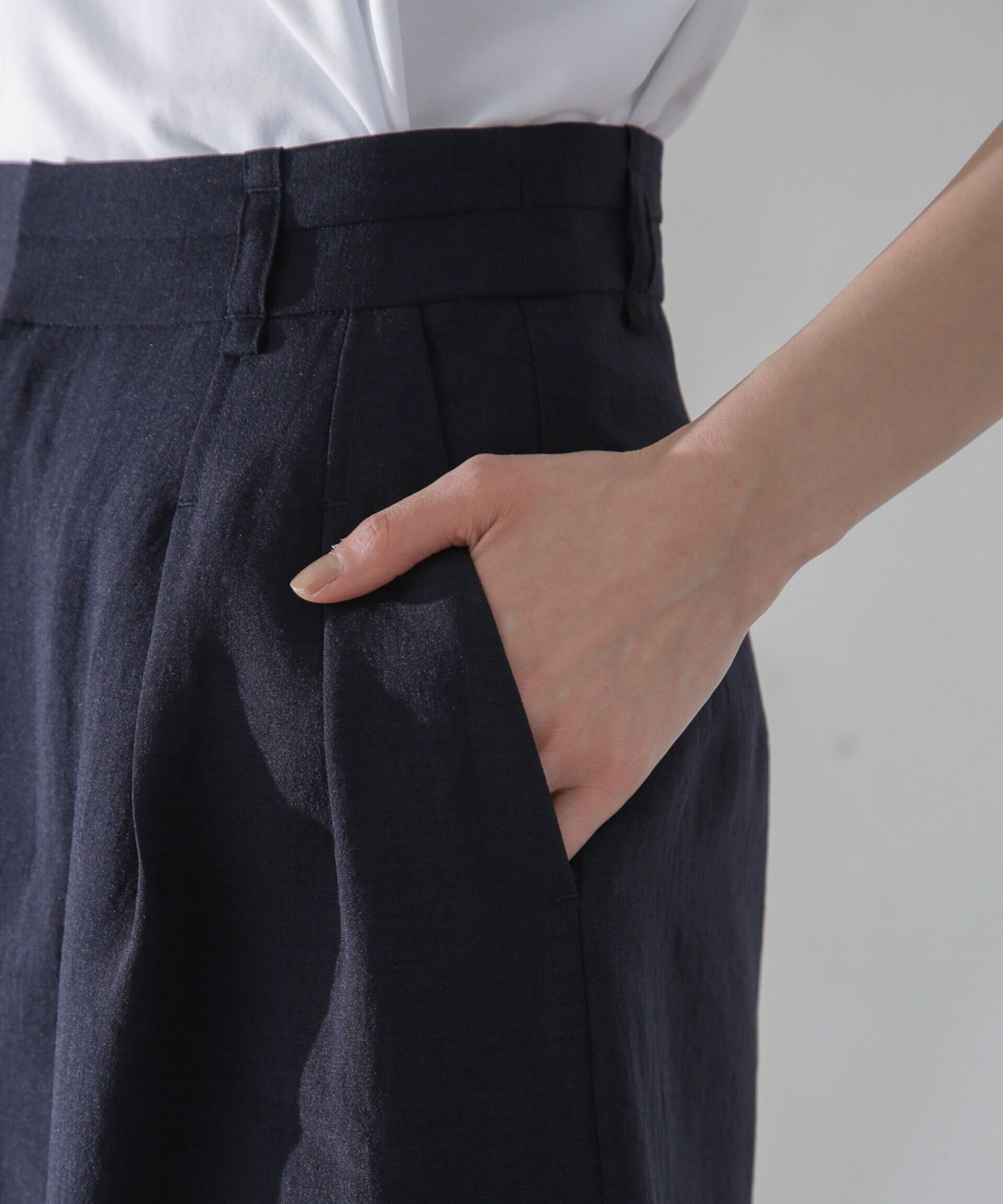 nano･universe「<洗濯機使用可><ﾉﾝｱｲﾛﾝ>ﾒﾗﾝｼﾞﾄﾞﾗｲ ｿﾌﾄｺｸｰﾝｽｶｰ  」|スカート|