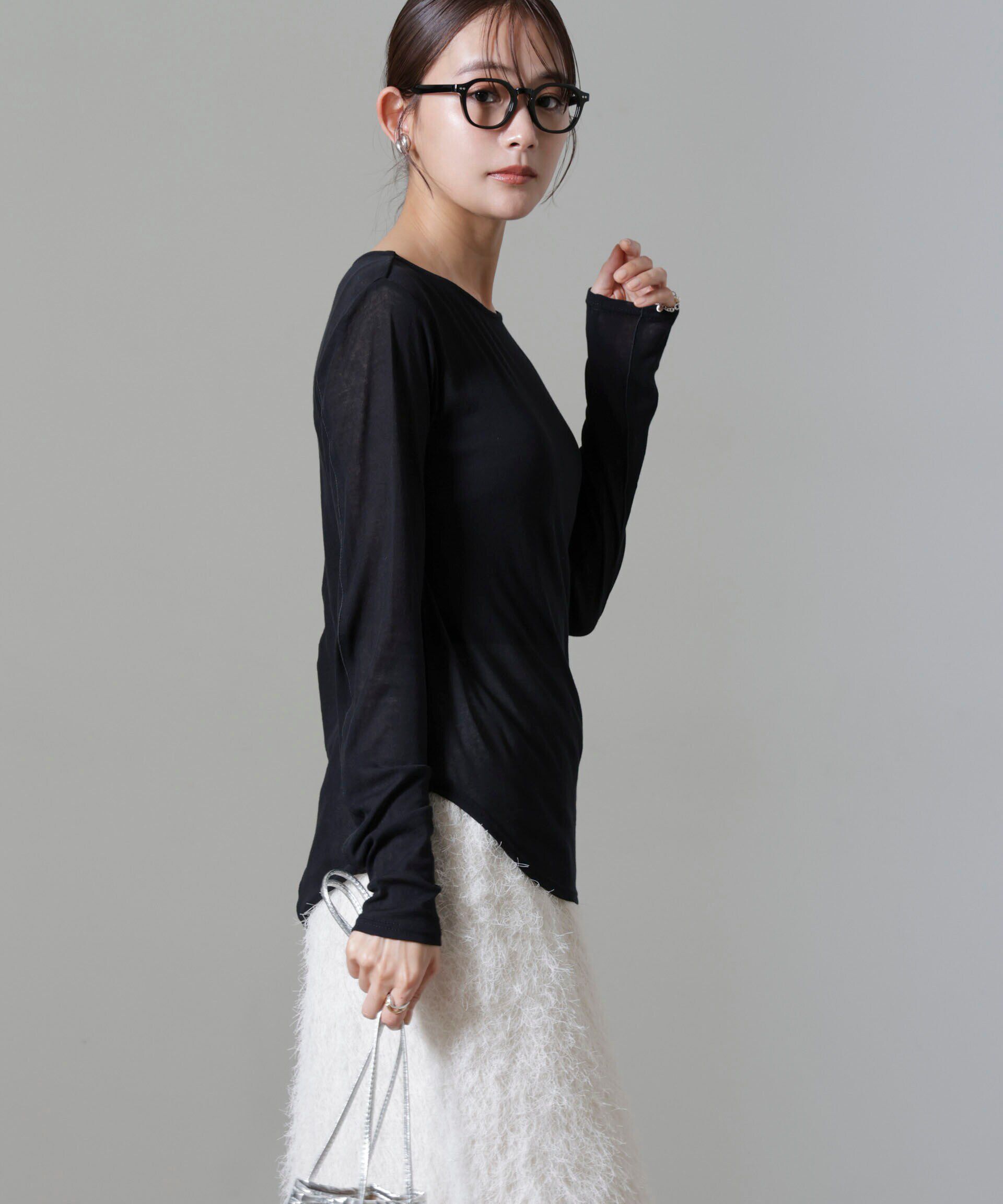 nano･universe「シアーガーゼボートネックトップス」|Tシャツ・カットソー|