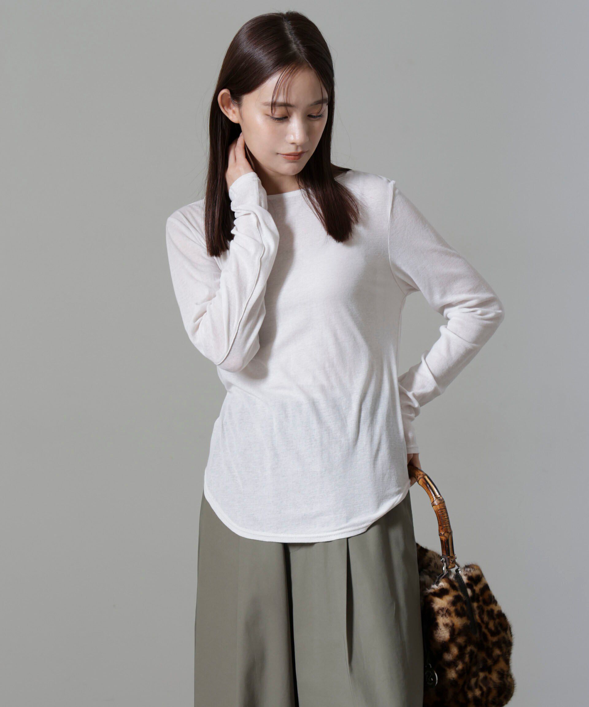 nano･universe「シアーガーゼボートネックトップス」|Tシャツ・カットソー|