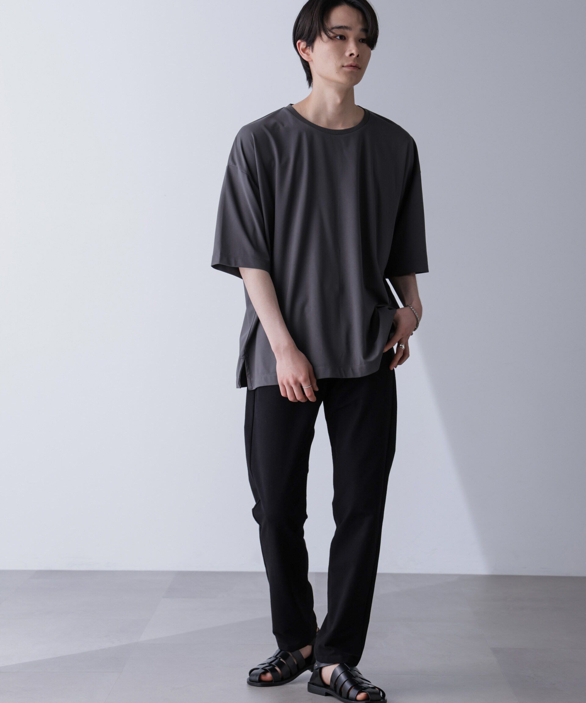 nano･universe「ルーズネックビッグTシャツ 半袖」|Tシャツ・カットソー|