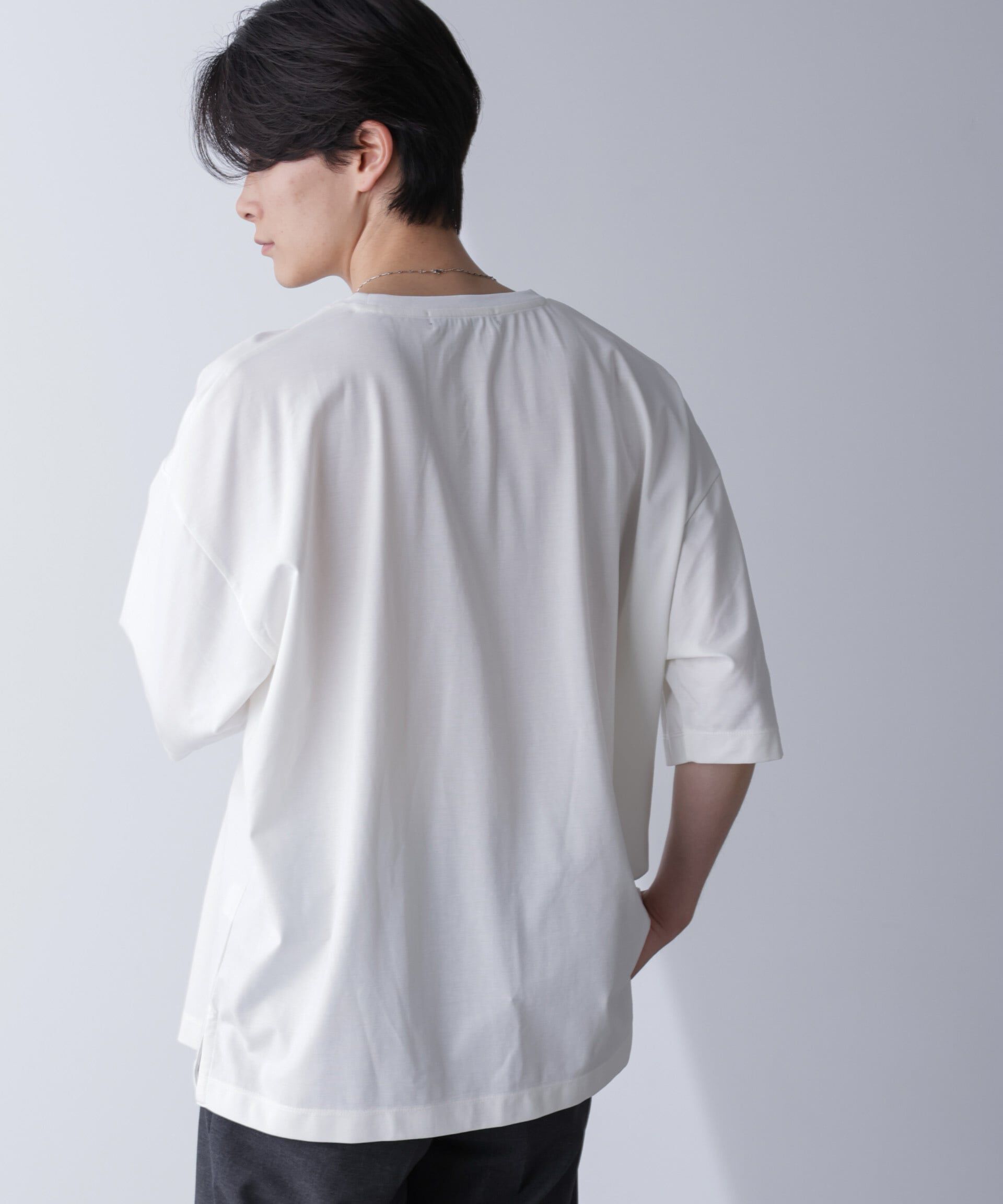 nano･universe「ルーズネックビッグTシャツ 半袖」|Tシャツ・カットソー|