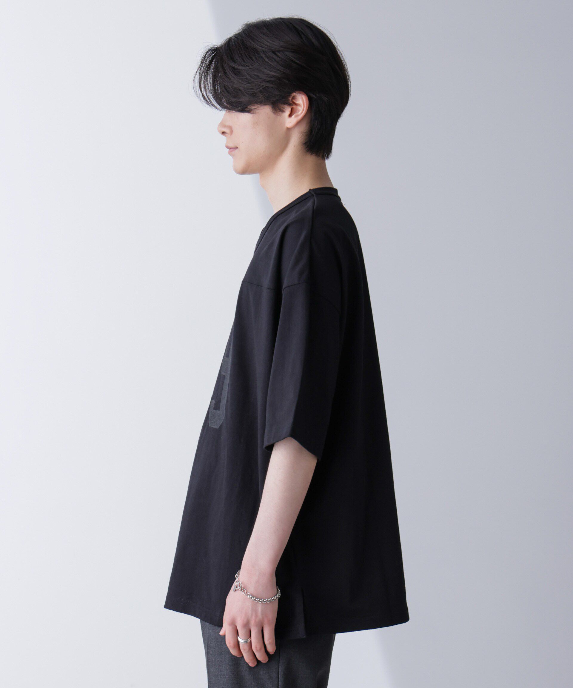 nano･universe「シャドープリントフットボールTシャツ 半袖」|Tシャツ・カットソー|