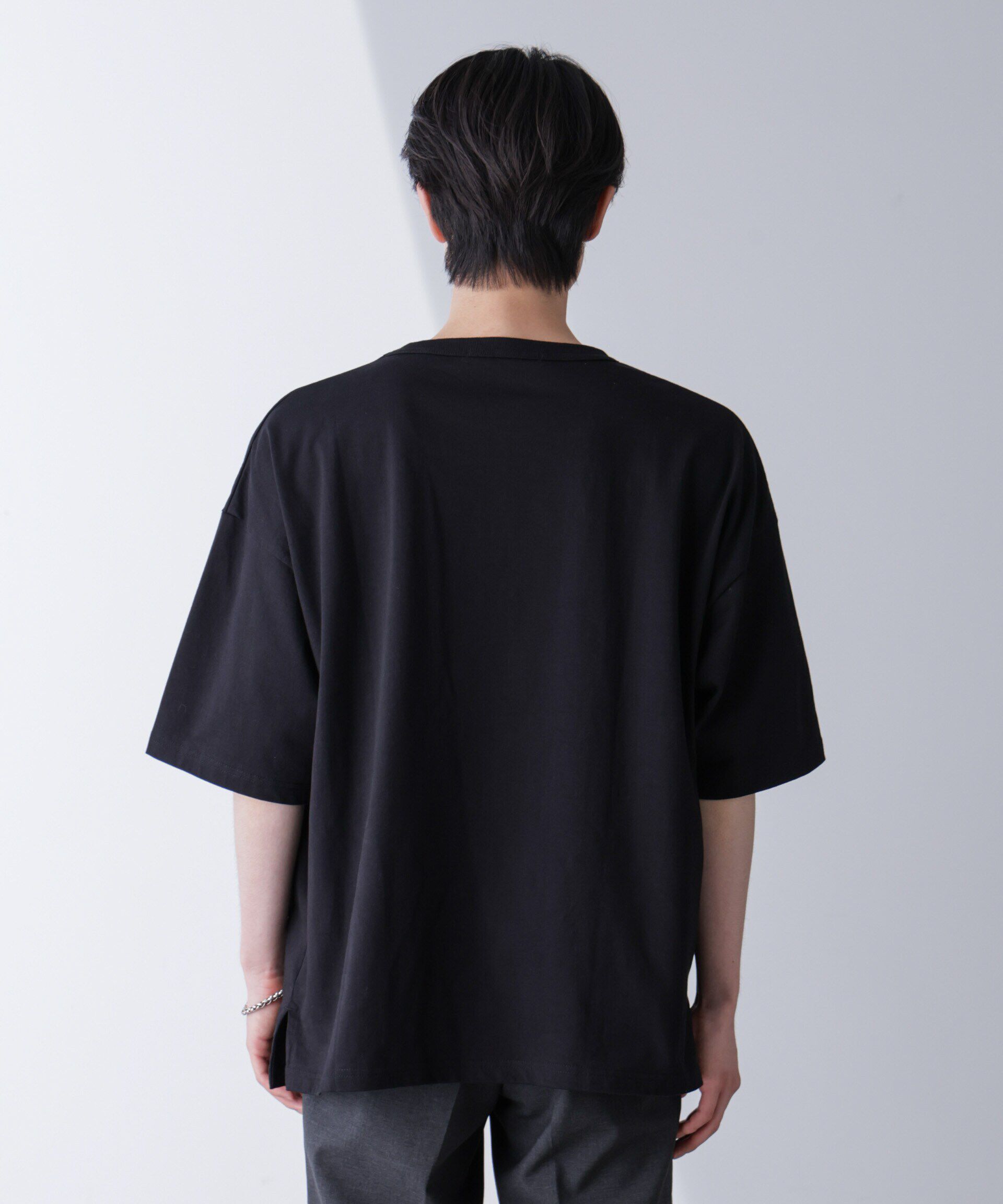 nano･universe「シャドープリントフットボールTシャツ 半袖」|Tシャツ・カットソー|