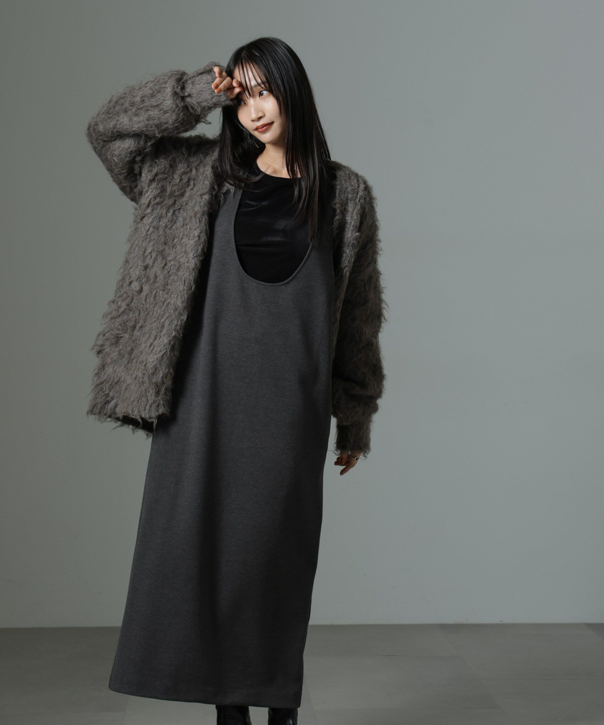 nano･universe「前後2wayクルーネックストレートラインジャンスカ」|ワンピース|