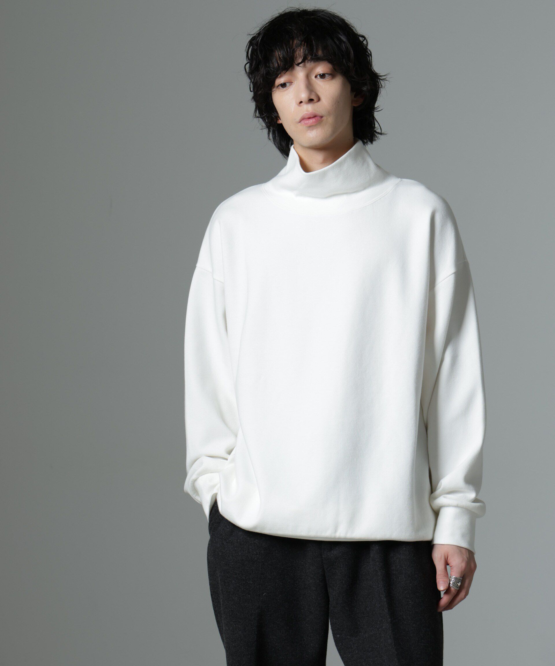 nano･universe「ジャガードポンチタートルプルオーバー」|Tシャツ・カットソー|