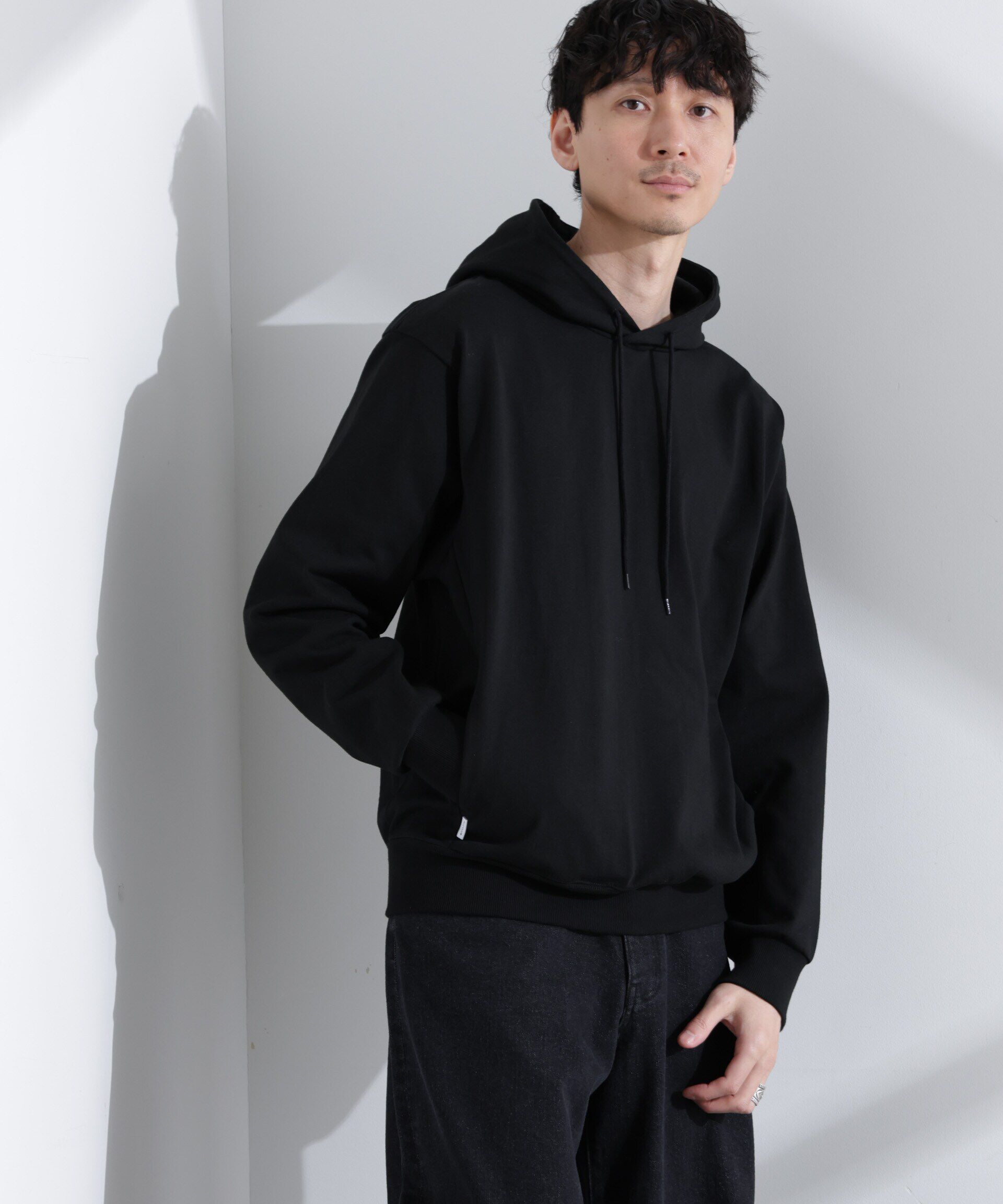 nano･universe「｢NJ/CLUB｣ USAコットン スウェットパーカー(セットアップ可)」|Tシャツ・カットソー|ブラック