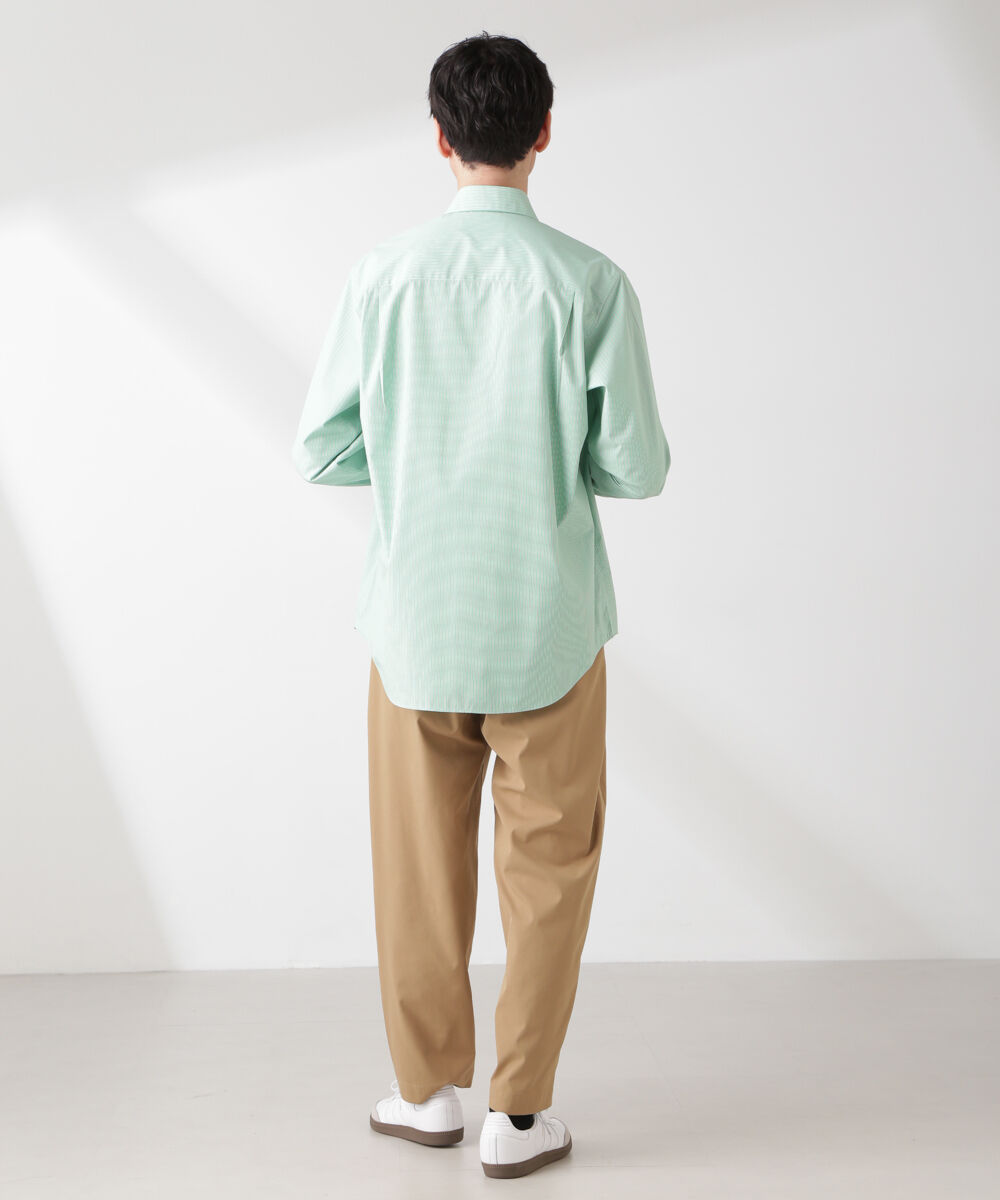 nano･universe「ESTENEIGE(R) レギュラーカラーシャツストライプ 長袖/接触冷感」|シャツ・ブラウス|