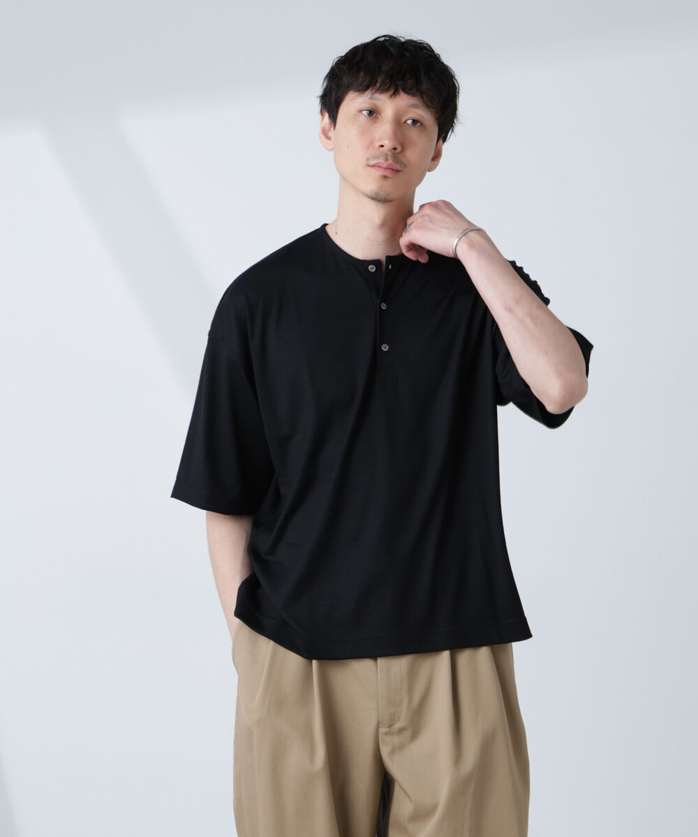 nano･universe「「ALL-DAYS COMFORT 100% WOOL」 ヘンリーネックTEE」|Tシャツ・カットソー|