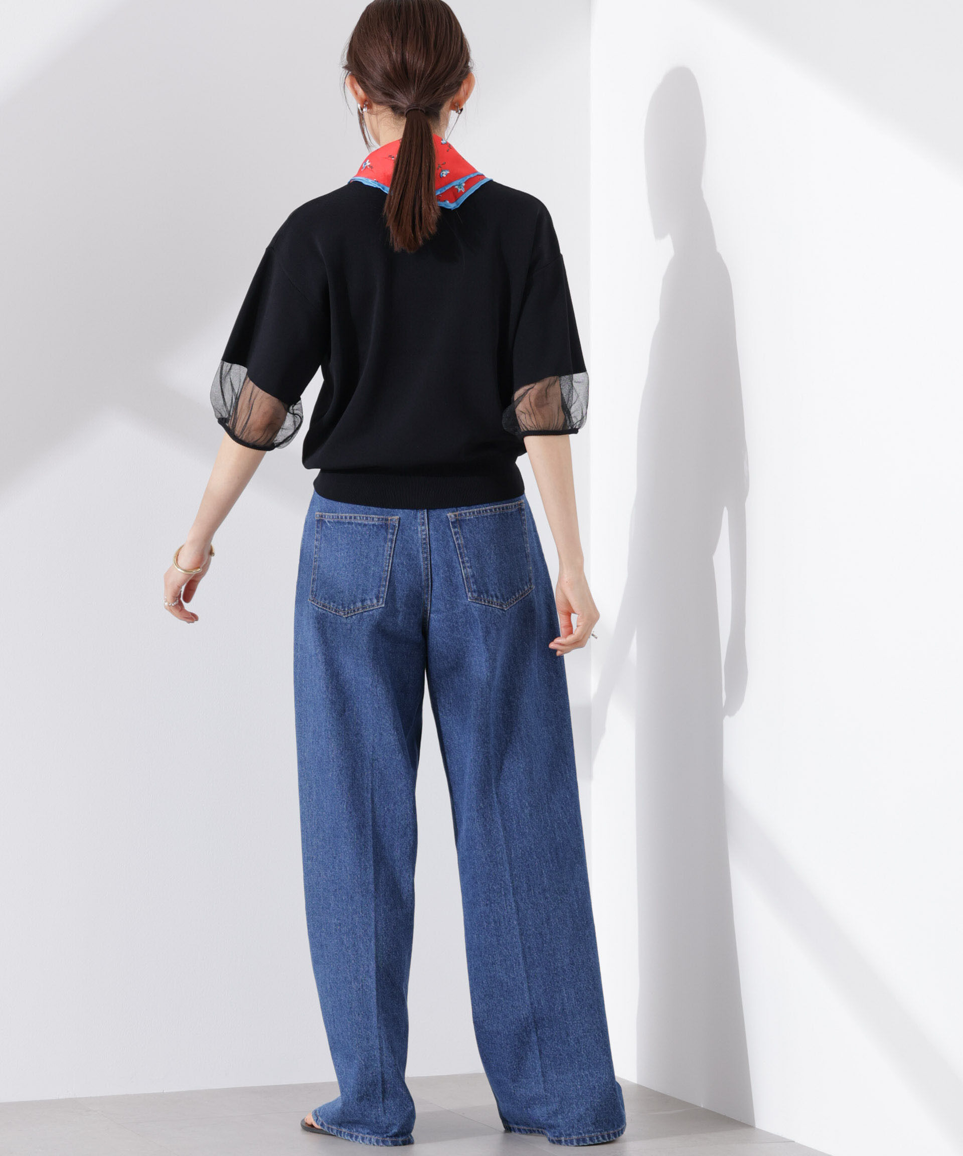 nano･universe「シアースリーブ・UVカット・接触冷感ニット」|ニット・セーター|