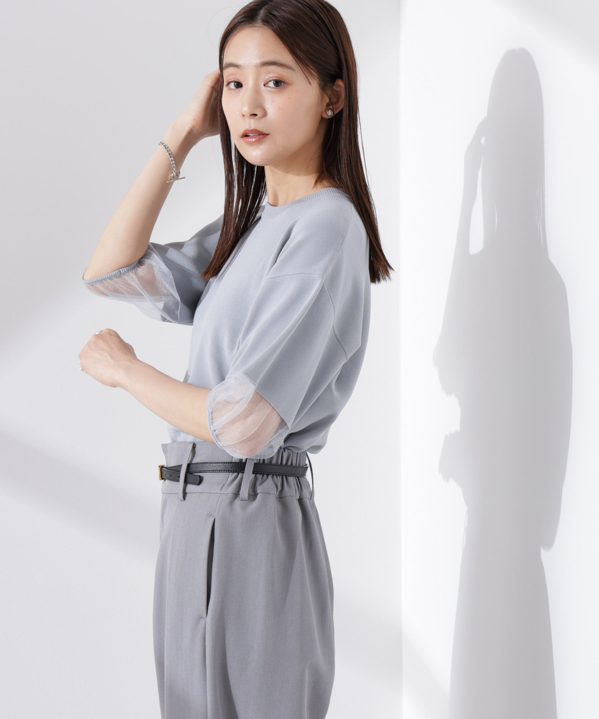 nano･universe「シアースリーブ・UVカット・接触冷感ニット」|ニット・セーター|