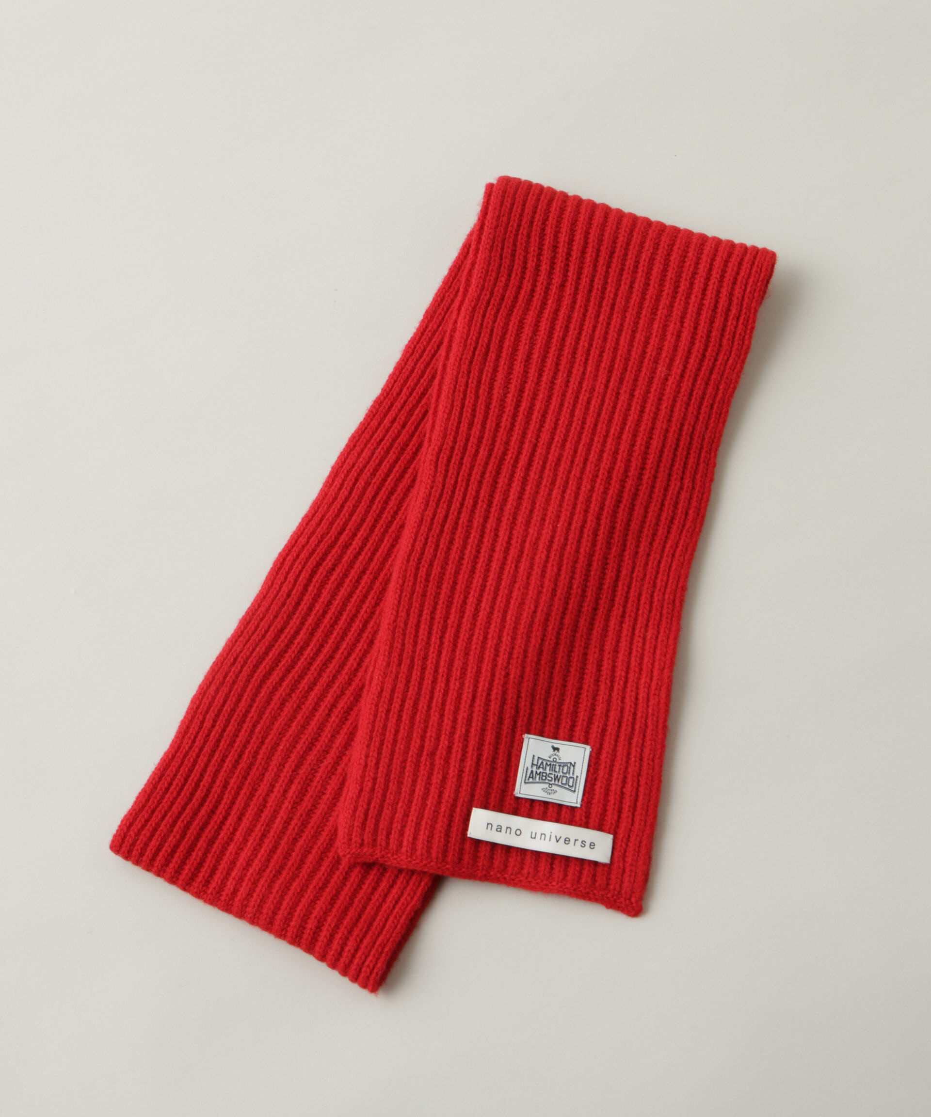 nano･universe「HAMILTON 10ANNIVERSARY WOOL ニットマフラー」|マフラー|レッド