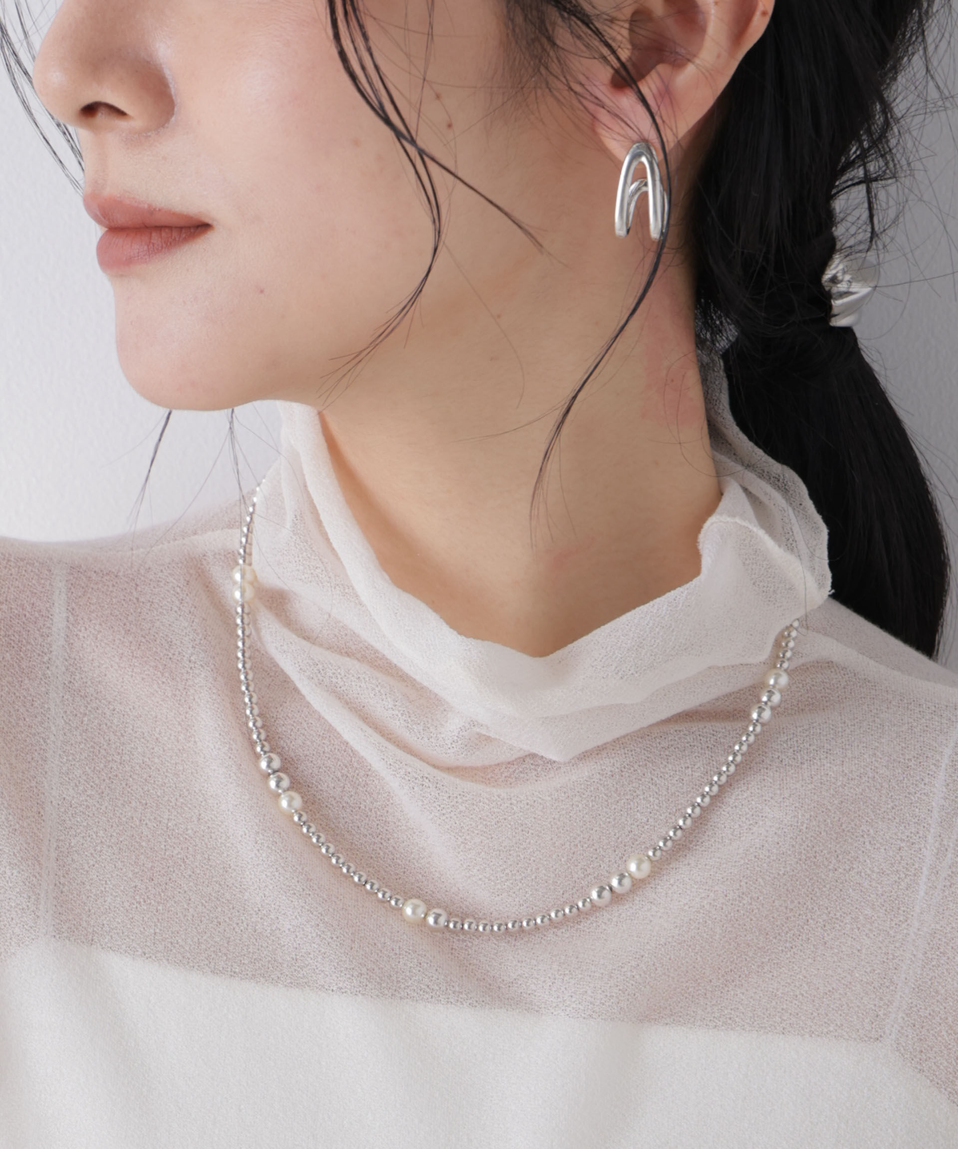 nano･universe「PHILIPPE AUDIBERT/Eunice necklace White」|ネックレス|ホワイト