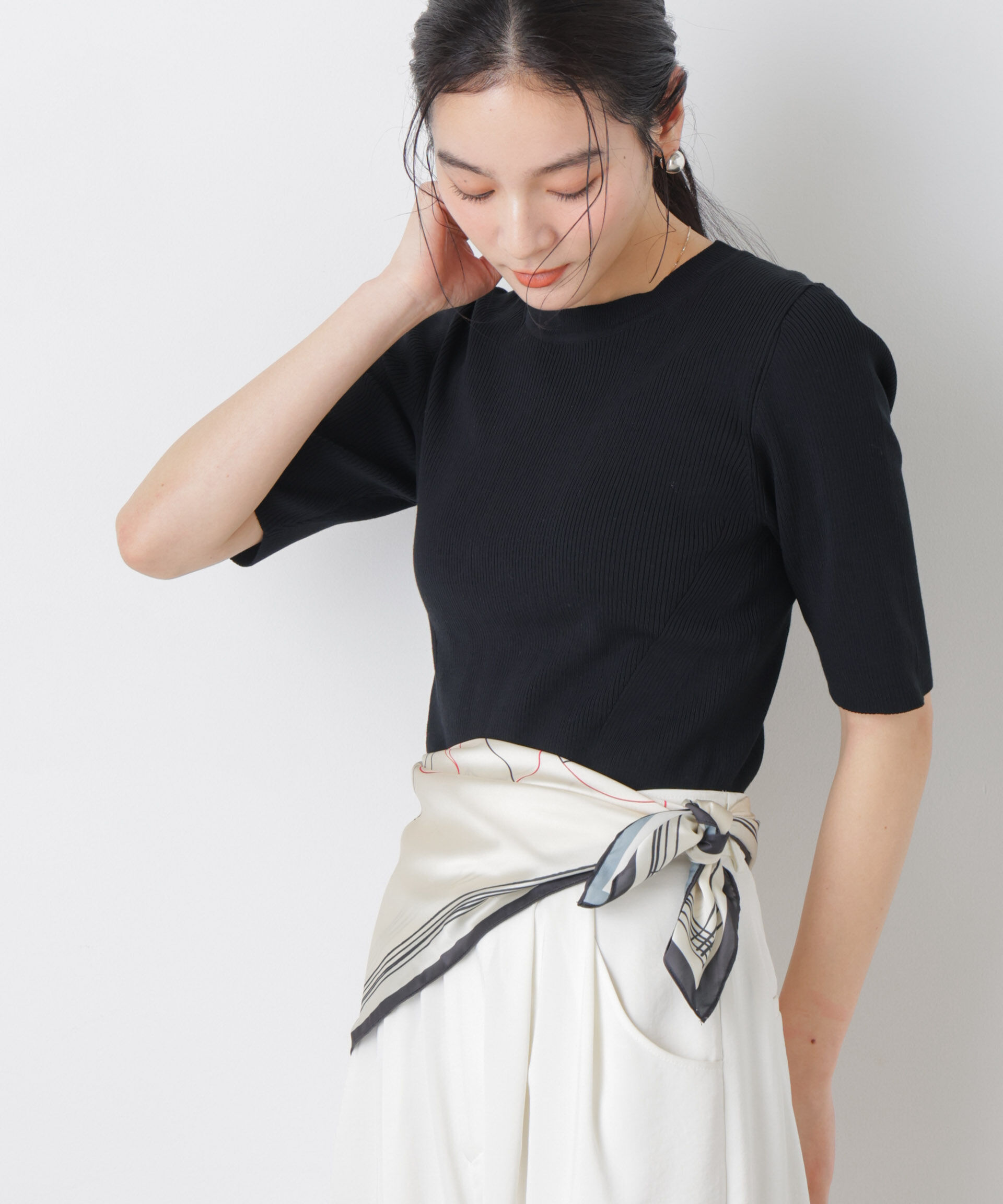 nano･universe「幾何柄スカーフ」|マフラー|